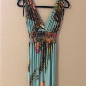 Long tropical floral maxi dress